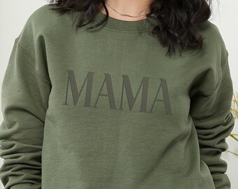 Sudadera Mama, unisex, cuello redondo, mezcla de algodón.