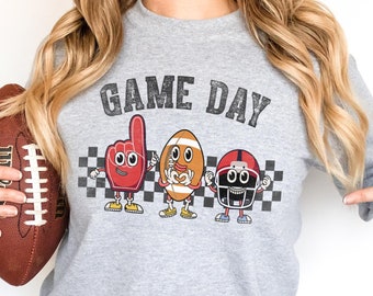 Groovy Football Gameday Sweatshirt, Unisex Rundhals