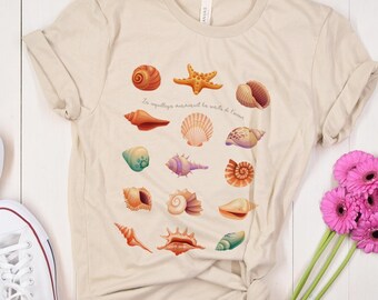 Seashells Graphic T-Shirt, Ocean Life, Beach Vacation Tee