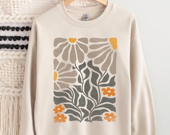 Boho Wildflower Sweatshirt - Floral Print, Unisex Sweater