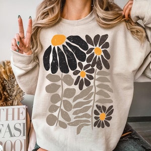 Flower print sweatshirt top
