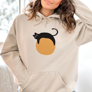 Lustiges schwarzes Katzen-Shirt, Katzensonne Sweatshirt, Katzenliebhaber Geschenk, lustiges Katzengeschenk, Katzenliebhaber Shirt, Geschenk für Katzenliebhaber, Katzenlady Shirt, Katzen Hoodie