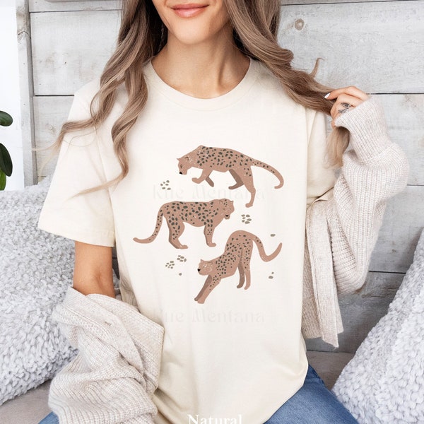 Leopard Tee, Trendy Cat Lover T-Shirt, Adorable Big Cat Top, Cute Animal Tee, Gift for Cat Ladies, Modern Cat Apparel, Safari Chic Style Top