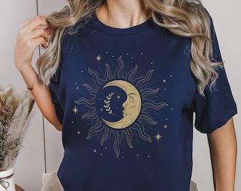 Mystic Moon and Sun T-Shirt, Celestial Graphic Tee
