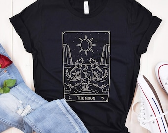 Moon Tarot T-Shirt, Mystical Astrology, Boho Vintage Shirt
