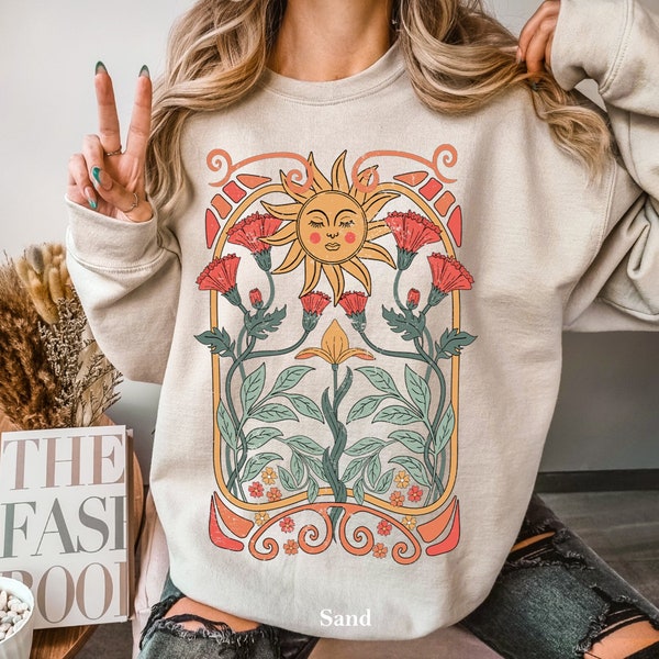 Art Nouveau Stamps Oversize Sweatshirt