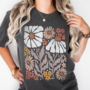 Flowers Comfort Colors Tshirt, Boho Wildflowers Tshirt, Matisse T-Shirt, Minimalist Flowers Shirt, Floral Nature Shirt, Flower Market Shirt