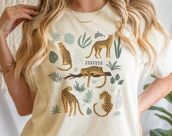Leopard Shirt, Womens Shirt, Animal Lover Tshirt, Tiger Tee Shirt, Leopard Tiger T-Shirt, Aesthetic Tiger T-Shirt, Jungle Tiger Shirt Women