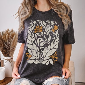 Boho Chic Graphic Tee with Floral Design, Groovy Floral Graphic Tee, Y2K Retro Boho Vibes, Vintage Y2K Floral Top, Whimsical Floral T-Shirt