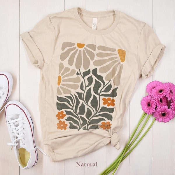 Flowers Tshirt, Boho Wildflowers Tshirt, Boho Flowers Shirt, Floral Nature Shirt, Art Nouveau Art Deco Shirt, Flowers Lover Graphic TeeShirt