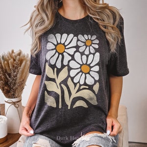 Flowers Tshirt, Boho Wildflowers Tshirt, Boho Flowers Shirt, Floral Nature Shirt, Art Nouveau Art Deco Shirt, Flowers Lover Graphic TeeShirt