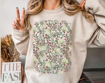 Sudadera Wildflower, estampado floral de William Morris, suéter unisex