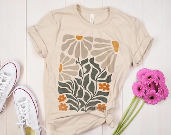 Matisse Style Wildflower T-Shirt, Botanical Art Nouveau Tee