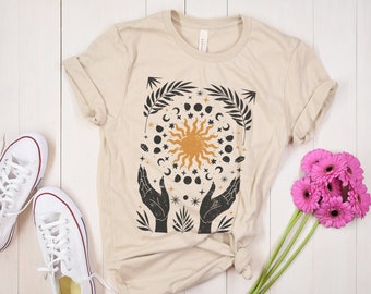 Mystical Sun T-Shirt, Boho Celestial Graphic Tee