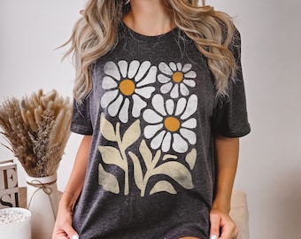 Boho Wildblumen T-Shirt, Vintage Blumen T-Shirt