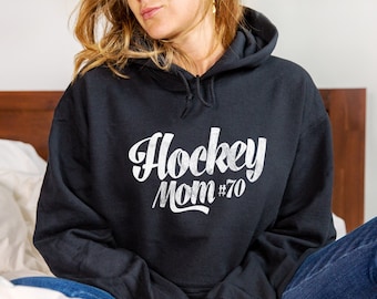 Personalisierter Hockey Mom Hoodie, personalisiertes Spieler Number Sweatshirt