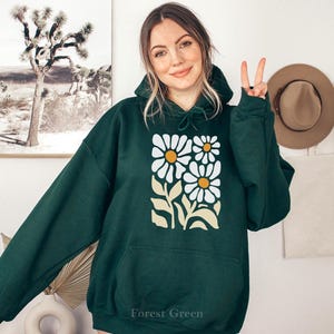 Sweat à capuche bohème fleurs sauvages, sweat-shirt fleuri surdimensionné image 4