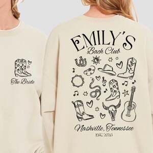 Custom Western Bachelorette Sweatshirt, Nashville Bachelorette Party Sweater, Bride-to-Be Cowgirl Party Crewneck, Rodeo Bridal Bach Gift