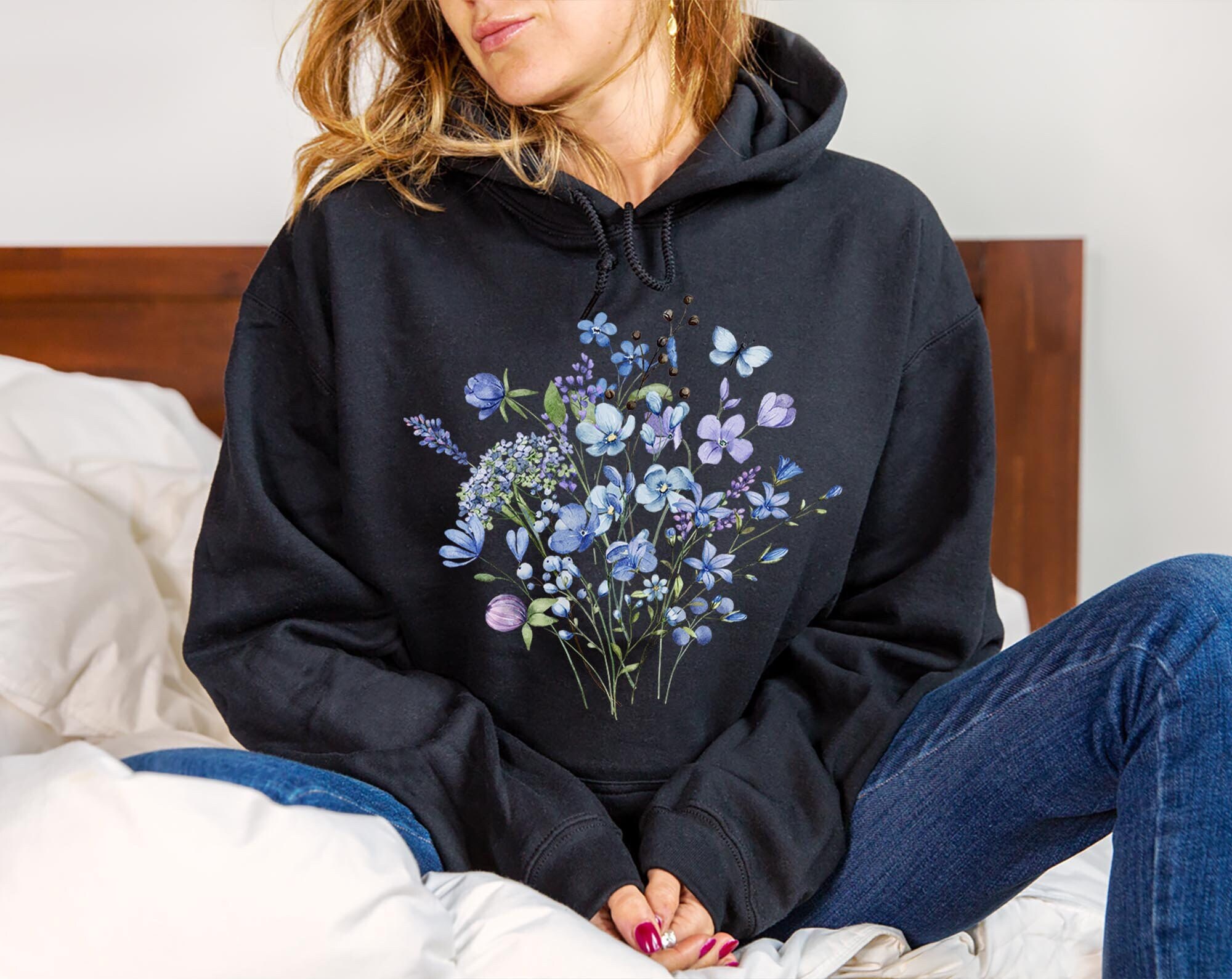 Floral Hoodie Etsy