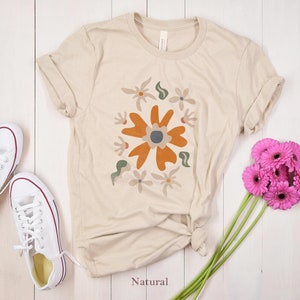Boho Wildflower Unisex T-Shirt, Colorful Floral Tee image 4