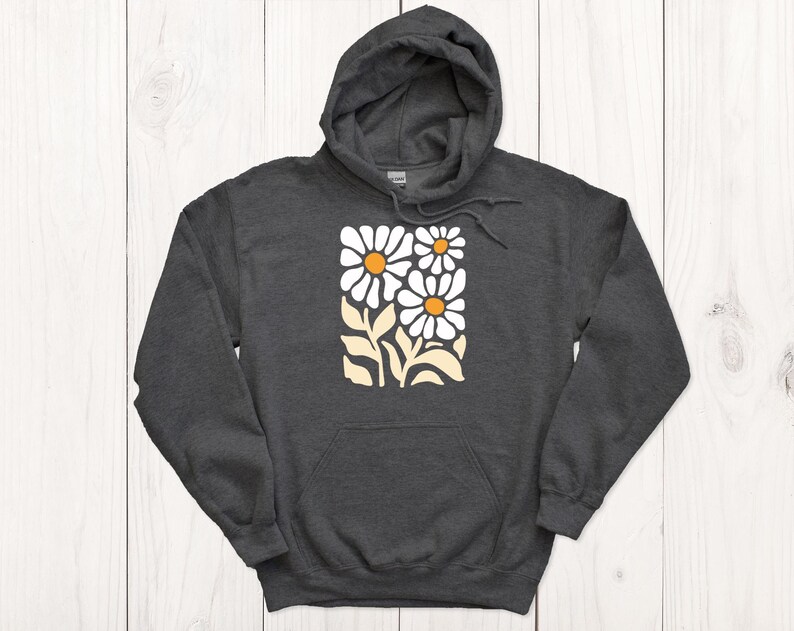 Sweat à capuche bohème fleurs sauvages, sweat-shirt fleuri surdimensionné image 5