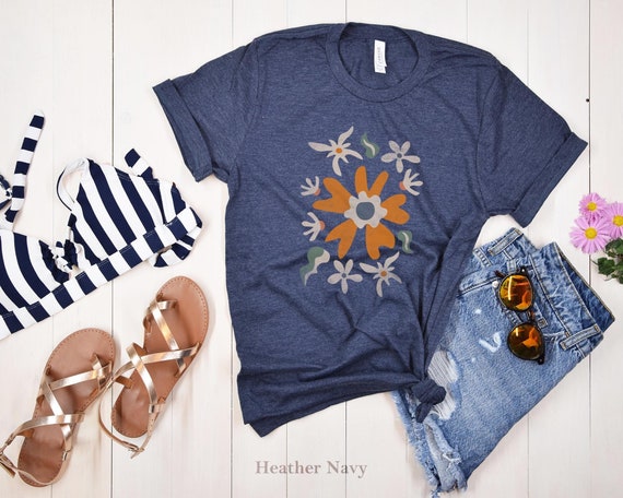 Boho Wildflower Unisex T-Shirt, Colorful Floral Tee