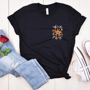 Boho Wildflower Unisex T-Shirt, Colorful Floral Tee image 7