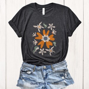 Boho Wildflower Unisex T-Shirt, Colorful Floral Tee image 5