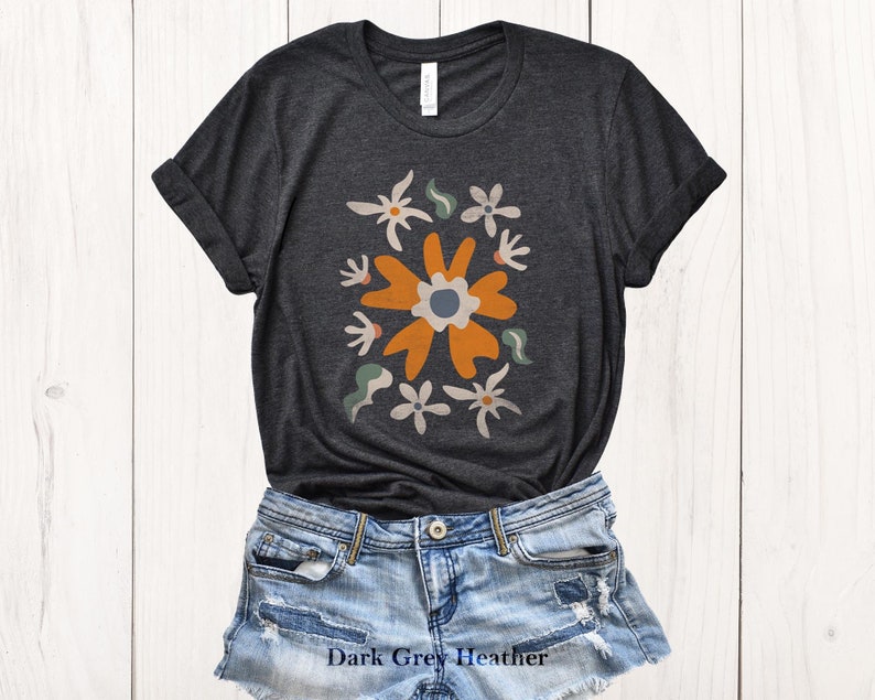 Boho Wildflower Unisex T-Shirt, Colorful Floral Tee image 5