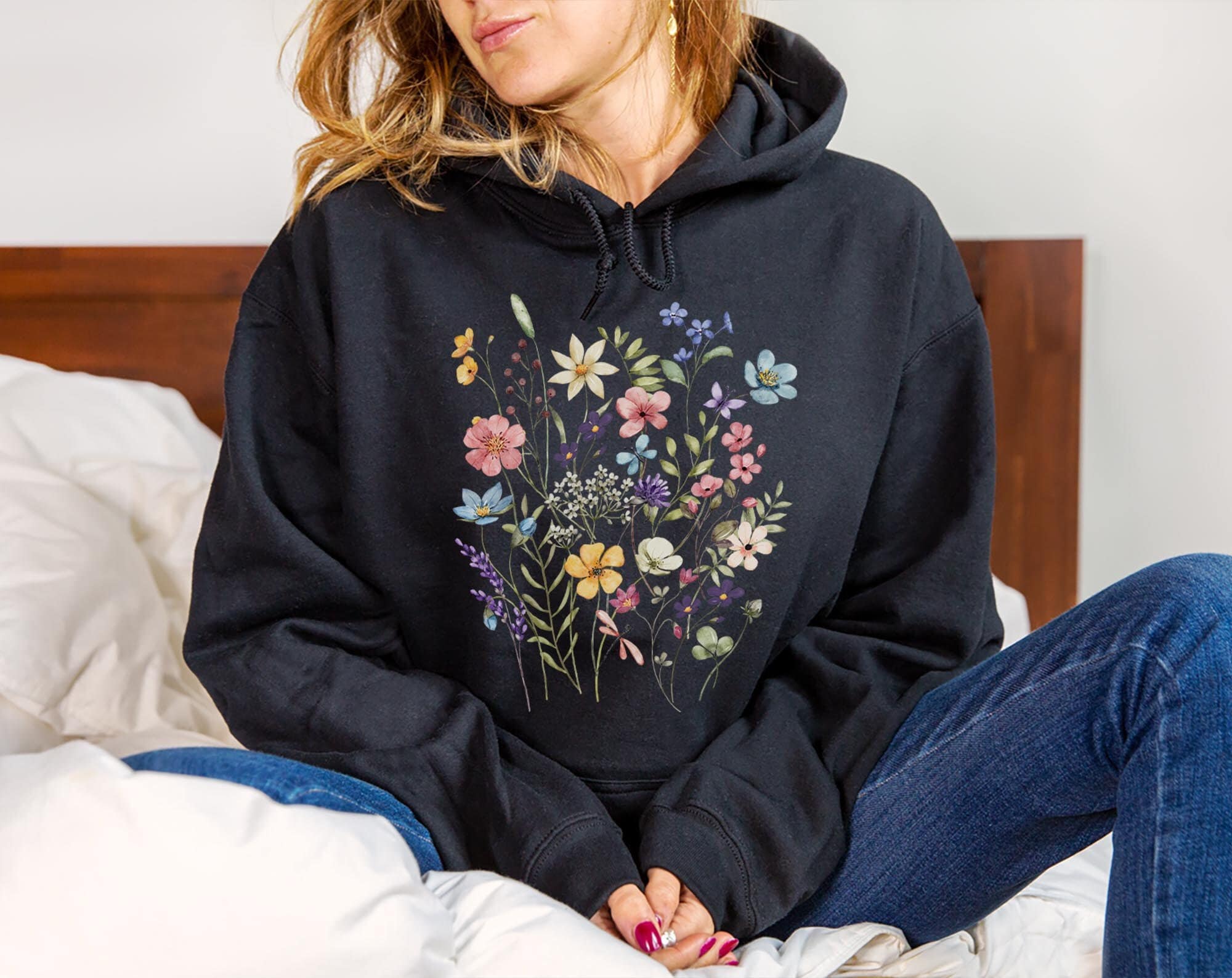 Womens Floral Hoodie Etsy UK