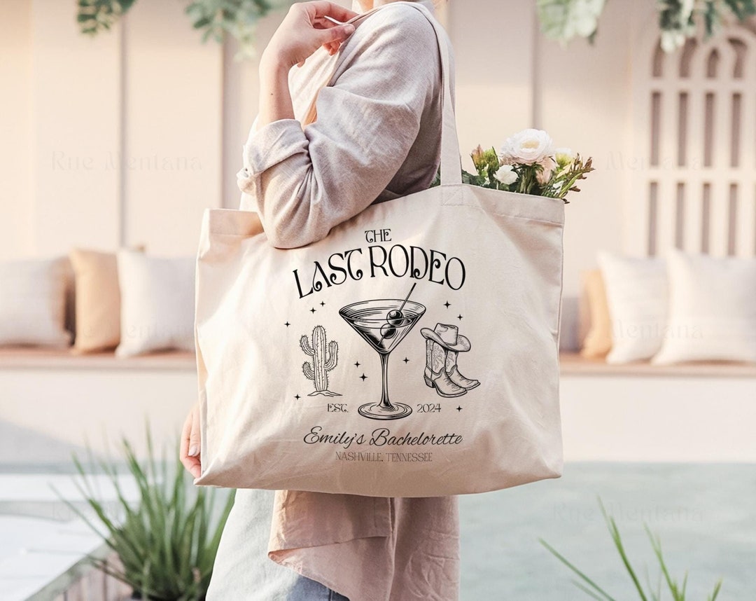 Western Bachelorette Tote Bag, Custom Bride Bag, Last Rodeo Party - Etsy