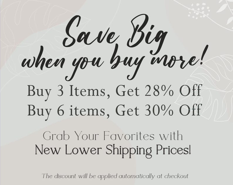 May include: A light grey promotional graphic with the text "Save Big when you buy more!" and details on discounts for buying multiple items. The image also includes the text "Grab Your Favorites with New Lower Shipping Prices!"