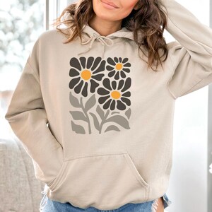Sweat à capuche bohème fleurs sauvages, sweat-shirt fleuri surdimensionné image 7