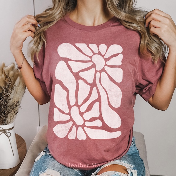 Flowers Tshirt, Boho Wildflowers Tshirt, Boho Flowers Shirt, Floral Nature Shirt, Art Nouveau Art Deco Shirt, Flowers Lover Graphic TeeShirt