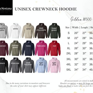 Peut inclure: Sweat-shirt &agrave; capuche unisexe &agrave; col rond, disponible dans une vari&eacute;t&eacute; de couleurs, dont gris sport, blanc, sable, chocolat fonc&eacute;, vert for&ecirc;t, marron, vert militaire, marine, h&eacute;liconia, rouge, noir, anthracite, gris fonc&eacute;, bleu clair et rose clair. Tableau des tailles avec mesures en pouces pour Gildan 18500.
