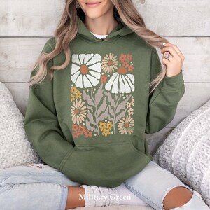 Boho Wildflower Hoodie, Floral Nature Sweatshirt, Gift for Women image 5