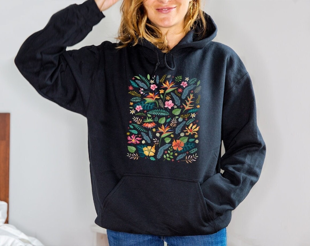 Wildflower Print Hoodie, Floral Spring Sweatshirt - Etsy