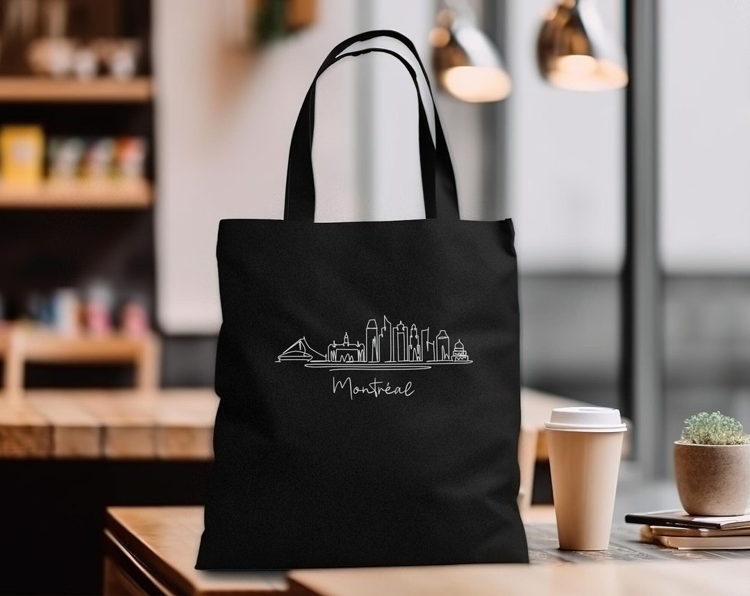Montreal Tote Bag, Montreal Skyline Tote Bag, Quebec Souvenir, Travel