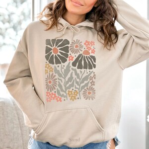 Boho Wildflower Hoodie, Floral Nature Sweatshirt, Gift for Women image 6
