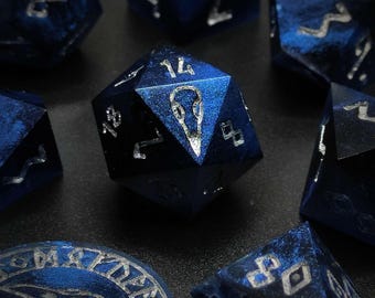 Raven Sacrifice, Handmade Set of Sharp Edge Polyhedral Resin Dice for Dungeons and Dragons and other TTRPG Games