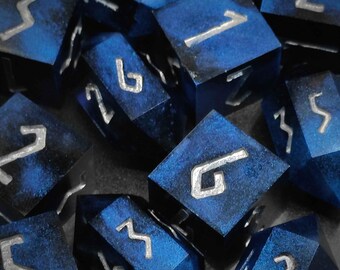 Raven Sacrifice, Set of 3 Handmade Sharp Edge Polyhedral Resin D6-Dice for Dungeons and Dragons and other TTRPG Games
