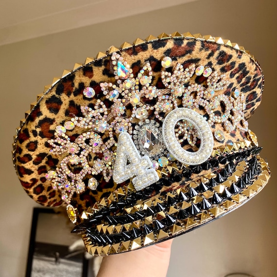 Birthday Captain Hat,18 21 30 40th Captain Hat,leopard Print