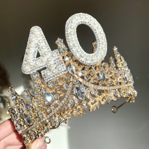 18th 21st 30th 40th 50th birthday crown 30th headband 40th tiara birthday crown birthday tiara gold personalised birthday present gift