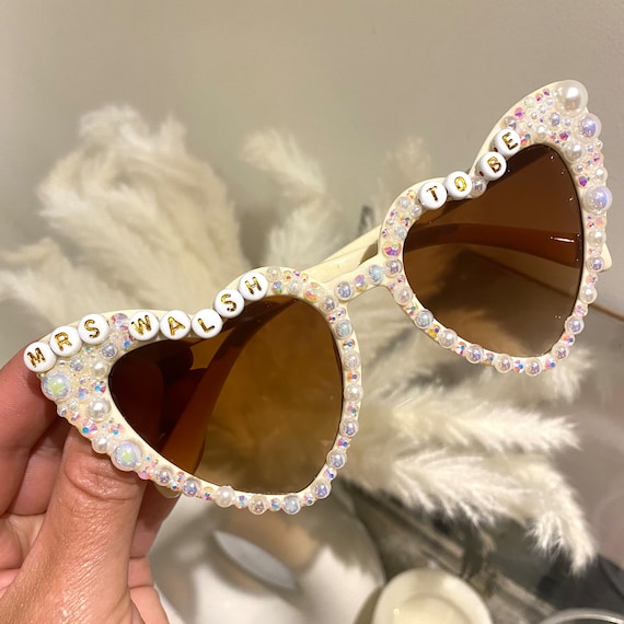 Lunettes De Mariée En Forme De Cœur Avec Perles - Accessoire EVJF "Bride To Be" - Pour Enterrement De Vie De Jeune Fille