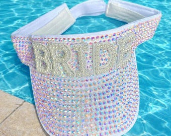 Beach visor hat,personalised visor, personalised beach hat, visor hat, bride hat, bridesmaid hat, honeymoon hat, wife hat, bachelorette hat
