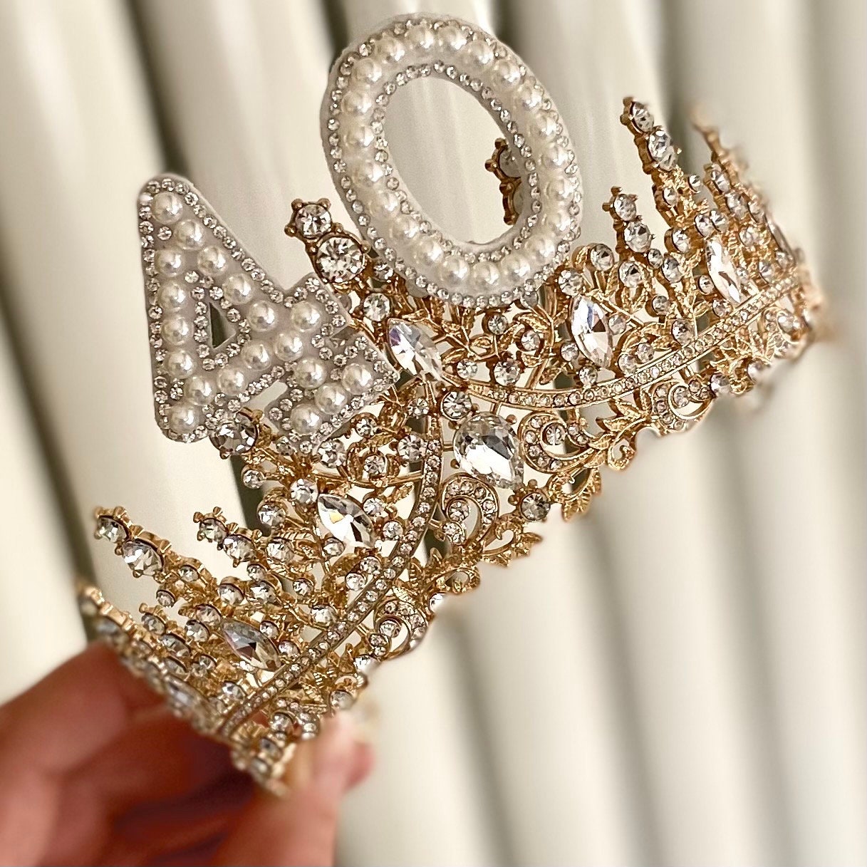 Geburtstag Krone & Tiara Aus Strass - Verstellbar, Glitzernd, Perfekt Für 30., 40., 50. Geburtstag