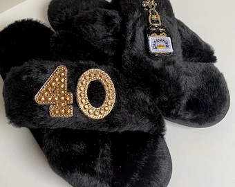 30th gift,40th gift,21st gift,50th gift,personalised birthday gift slippers,wife 30 40 50th gift