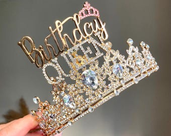 Birthday Queen birthday crown, Gold crown, 30th 40th 50th birthday headband, tiara, birthday crown, birthday tiara, birthday gift