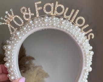 40th Birthday Headband, 40 and fabulous headband, 40th birthday crown, 40 and fabulous birthday gift, 40th headpiece, Birthday Headband