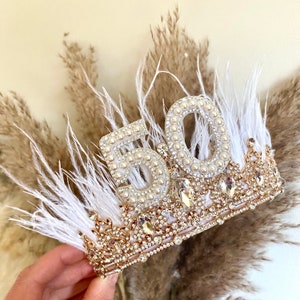18th 21st 30th 40th 50th birthday crown feather 30th headband 40th tiara birthday crown birthday tiara silver personalised birthday gift image 7